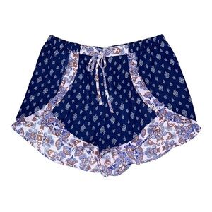 XHILARATION Multicolor Flowy Ruffle Trim Shorts Shorts Sz M